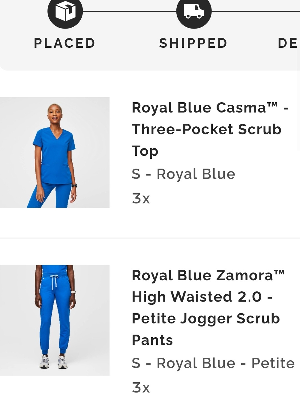 3 Sets Of Women's figs Scrubs Royal Blue
